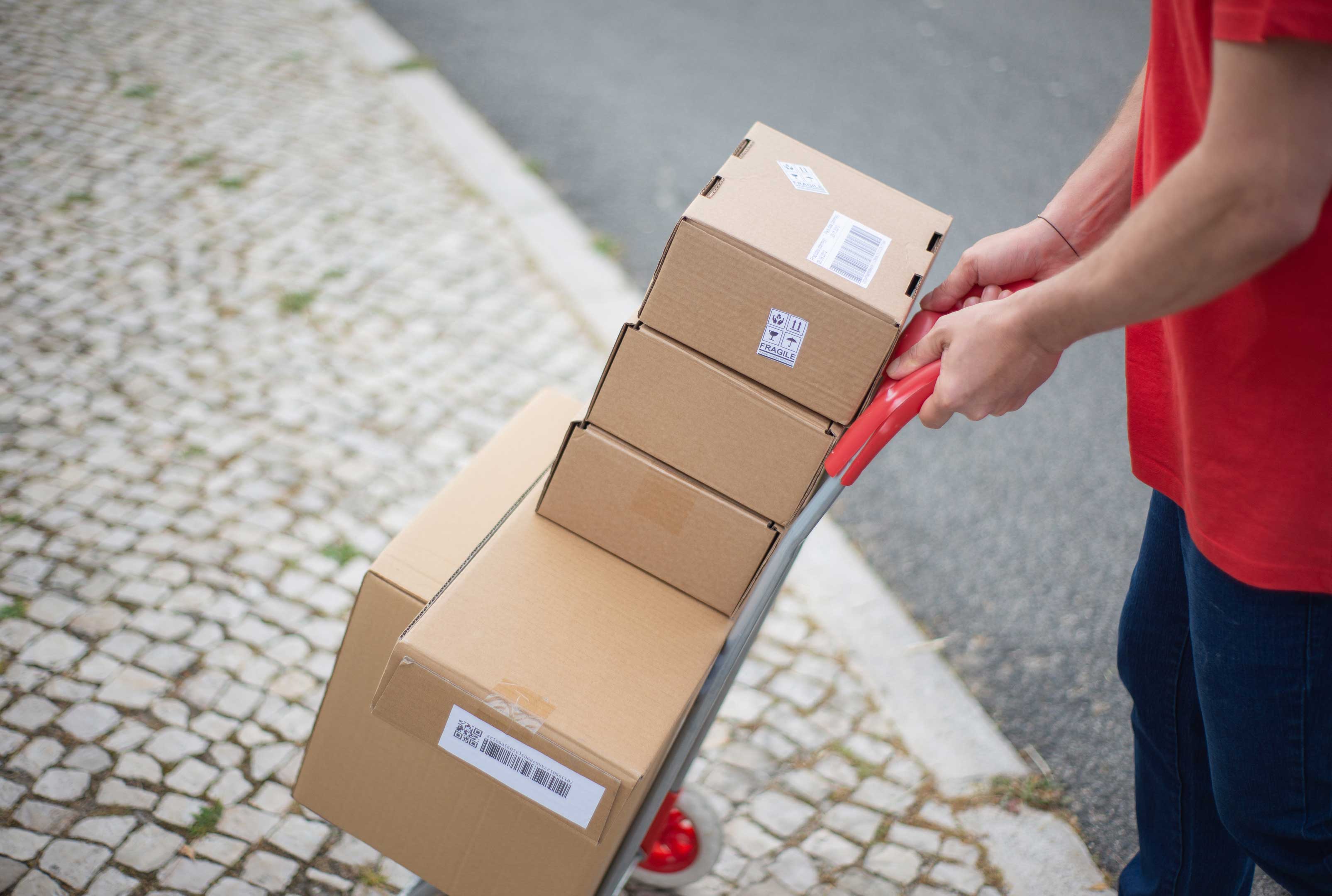 Courier delivery vehicle for legal packages